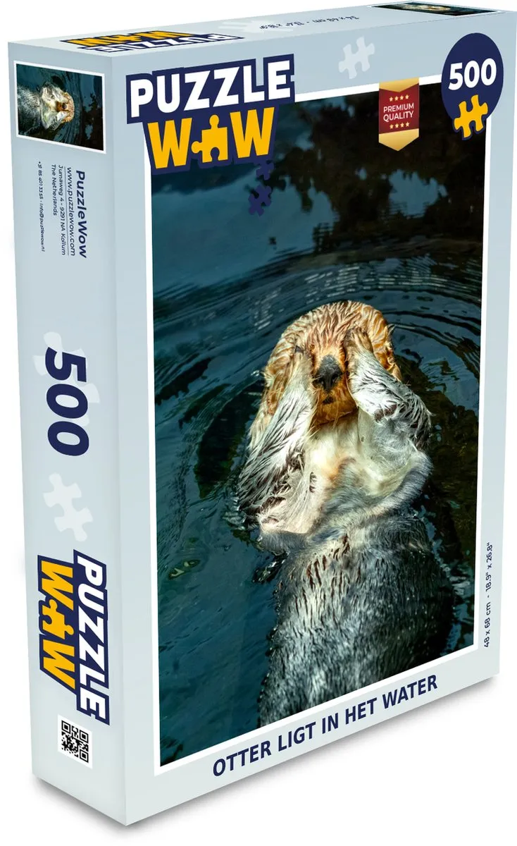 PuzzleWow Legpuzzel Otter in het water 500 Stuks
