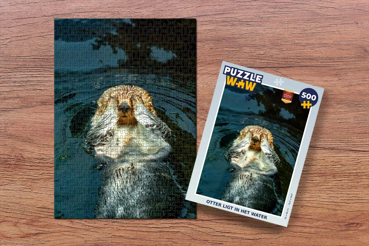 PuzzleWow Legpuzzel Otter in het water 500 Stuks - Multicolor
