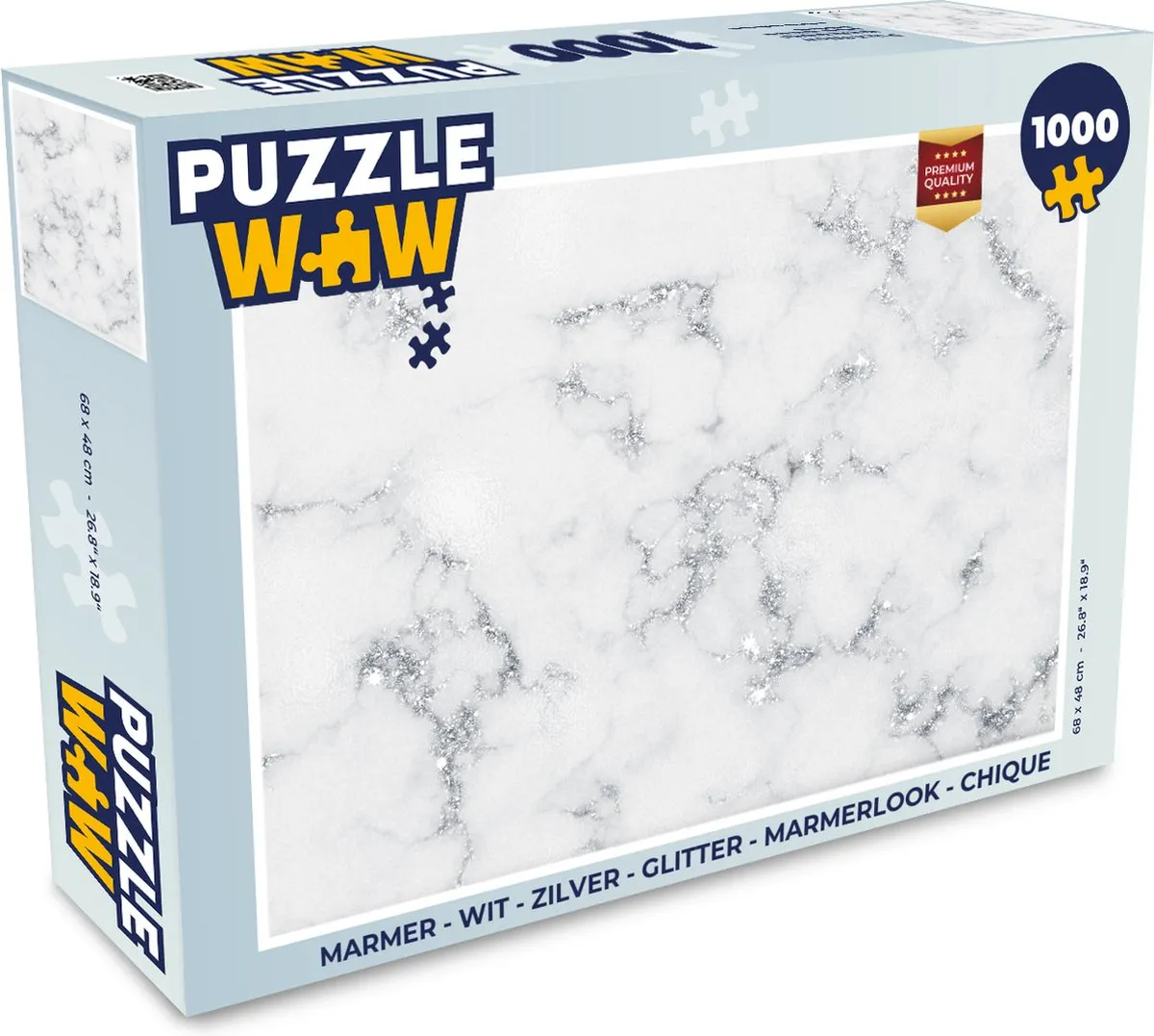 PuzzleWow Marmerlook Legpuzzel 1000 Stuks - Multicolor