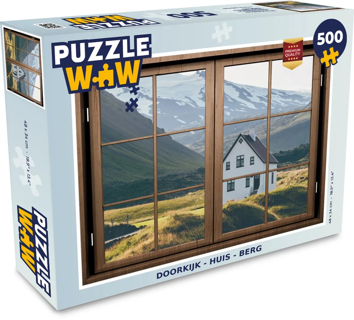 PuzzleWow Doorkijk Huis Berg Legpuzzel 500 Stuks - Multicolor