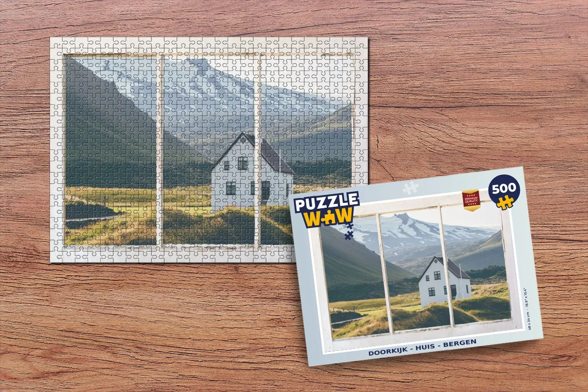 PuzzleWow Doorkijk Huis Berg Legpuzzel 500 Stuks - Multicolor