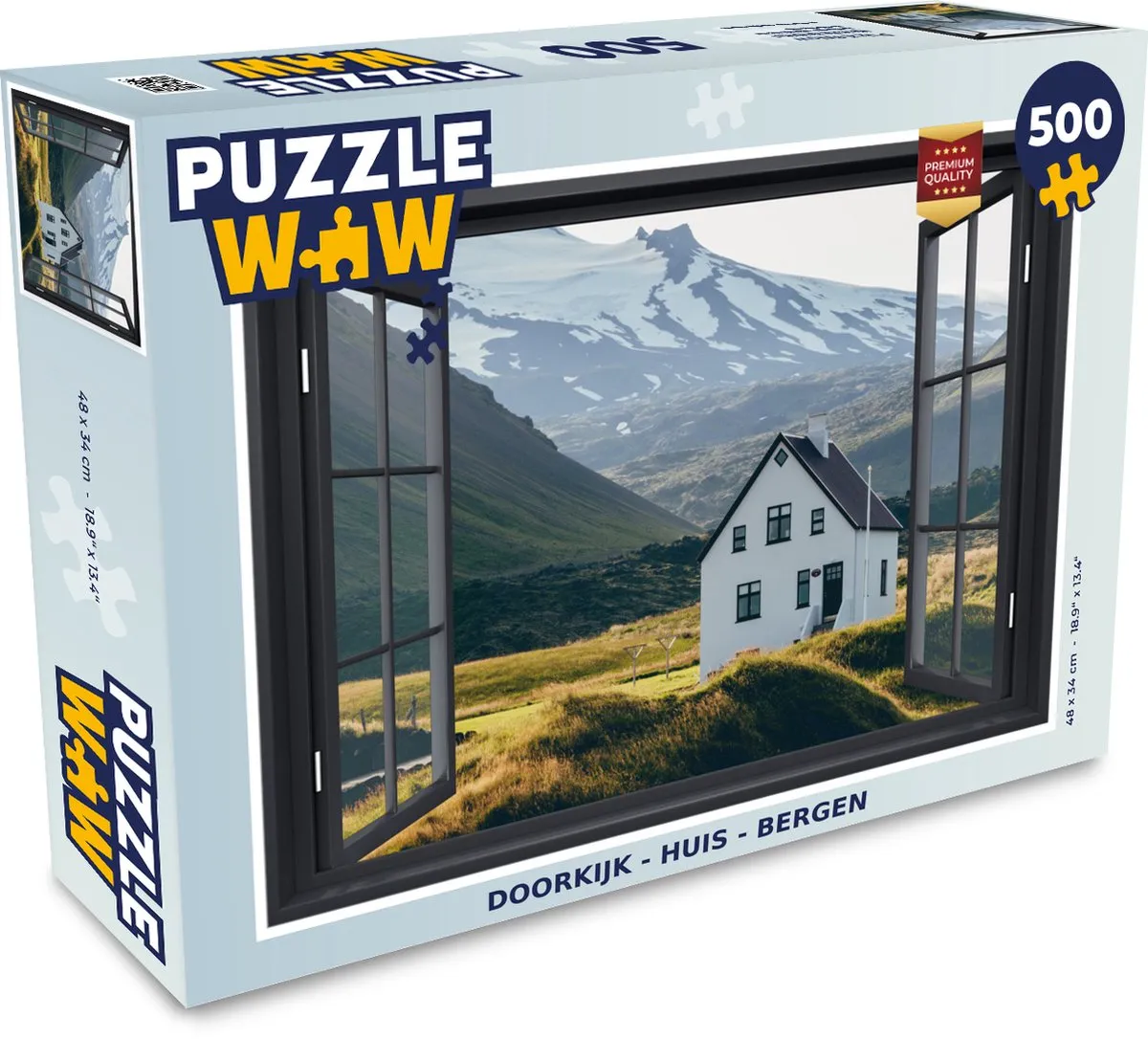 PuzzleWow Doorkijk Huis Berg Legpuzzel 500 Stuks - Multicolor