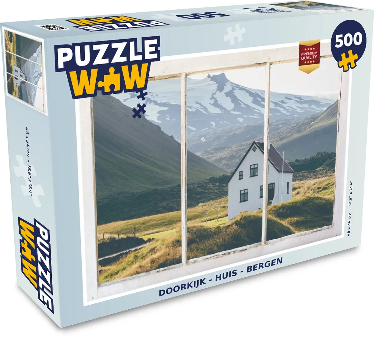 PuzzleWow Doorkijk Huis Berg Legpuzzel 500 Stuks - Multicolor