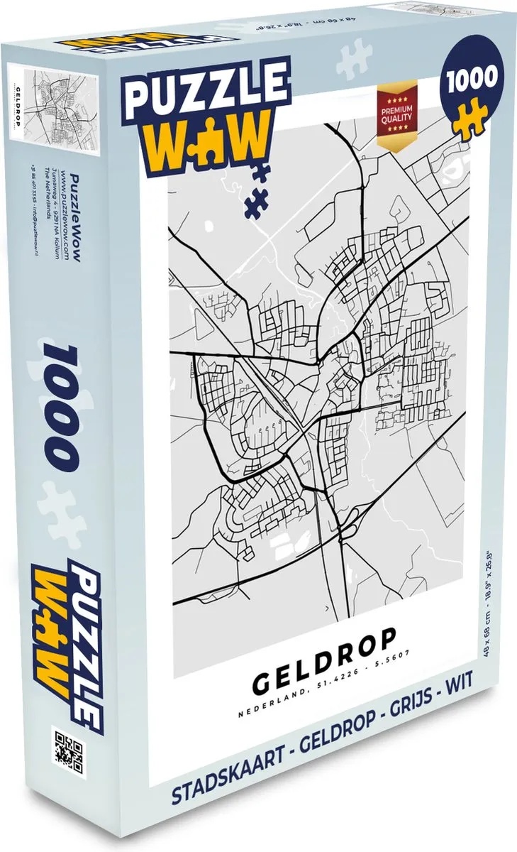 PuzzleWow Stadskaart Geldrop Legpuzzel 1000 Stuks