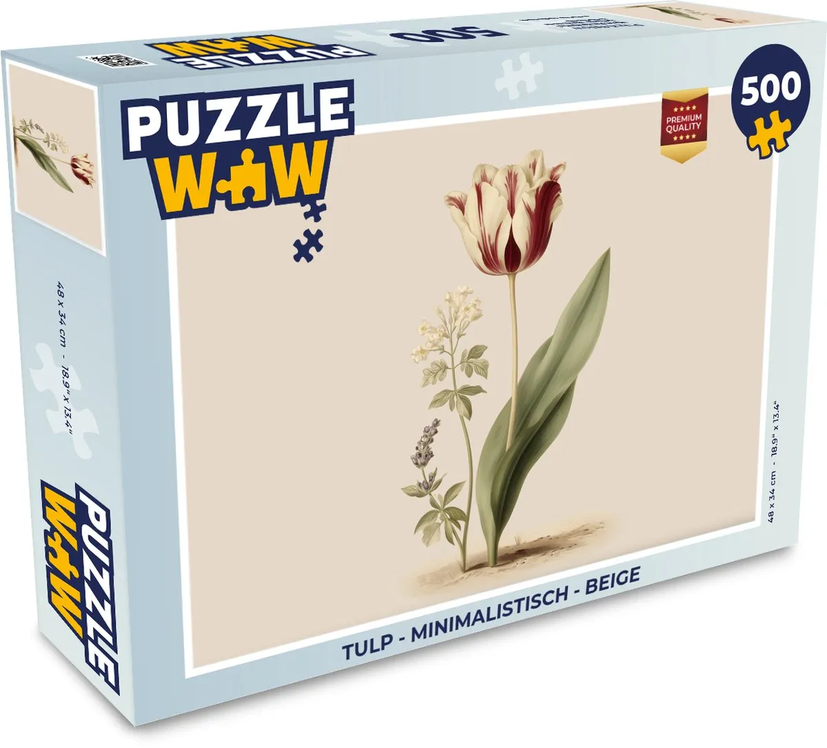PuzzleWow Minimalistisch Tulp Legpuzzel 500 Stuks