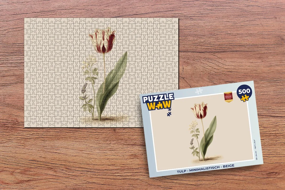 PuzzleWow Minimalistisch Tulp Legpuzzel 500 Stuks