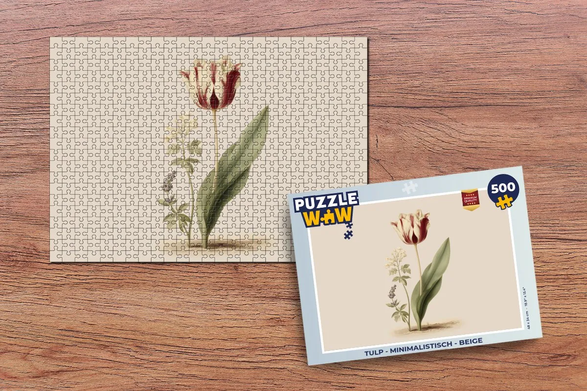 PuzzleWow Minimalistisch Tulp Legpuzzel 500 Stuks