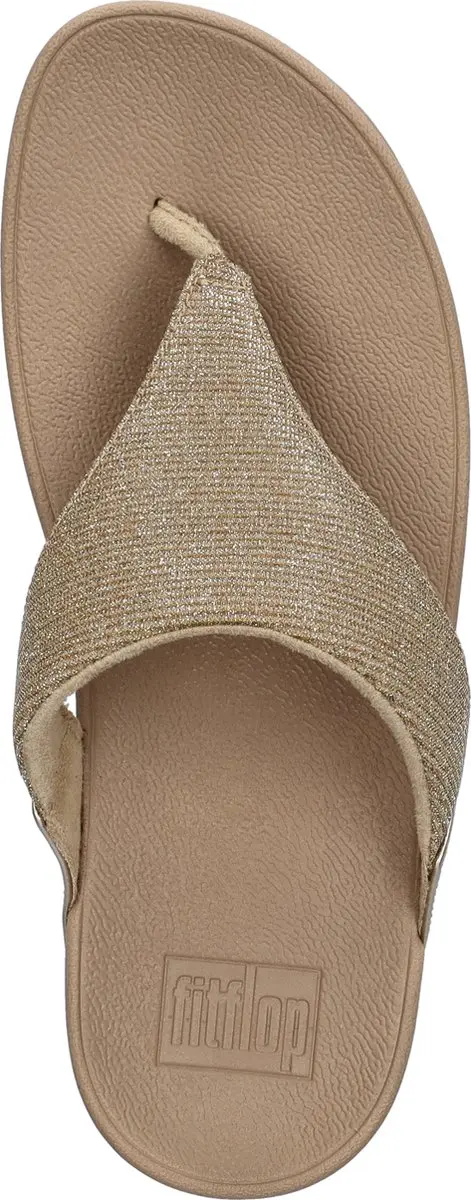 FitFlop Lulu Shimmerlux Toepost Teenslippers - 36 - Goud/Beige - afbeelding 6 van 6