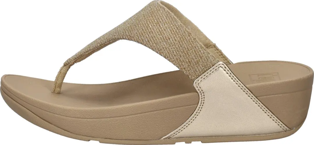FitFlop Lulu Shimmerlux Toepost Teenslippers - 36 - Goud/Beige - afbeelding 3 van 6