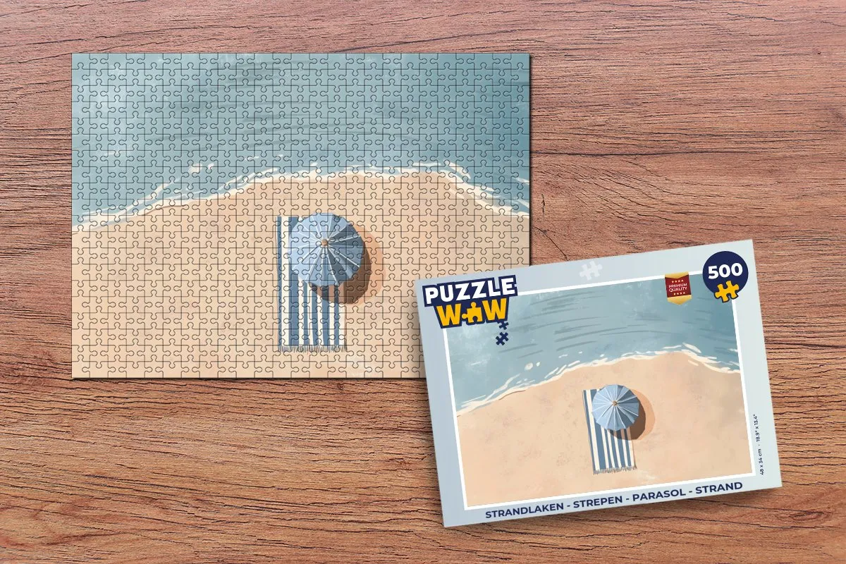 PuzzleWow Strandlaken Puzzel 500 Stuks - Parasol