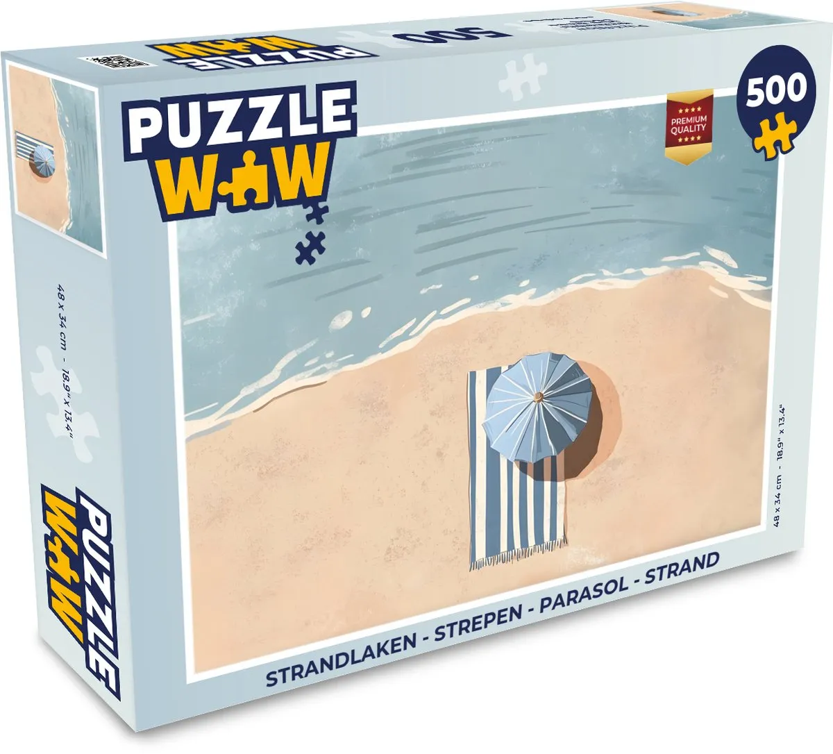 PuzzleWow Strandlaken Puzzel 500 Stuks - Parasol