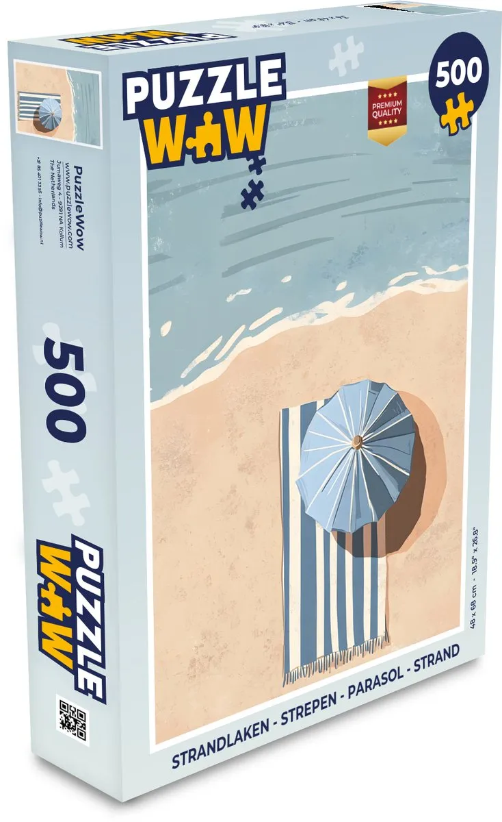 PuzzleWow Strandlaken Puzzel 500 Stuks - Parasol