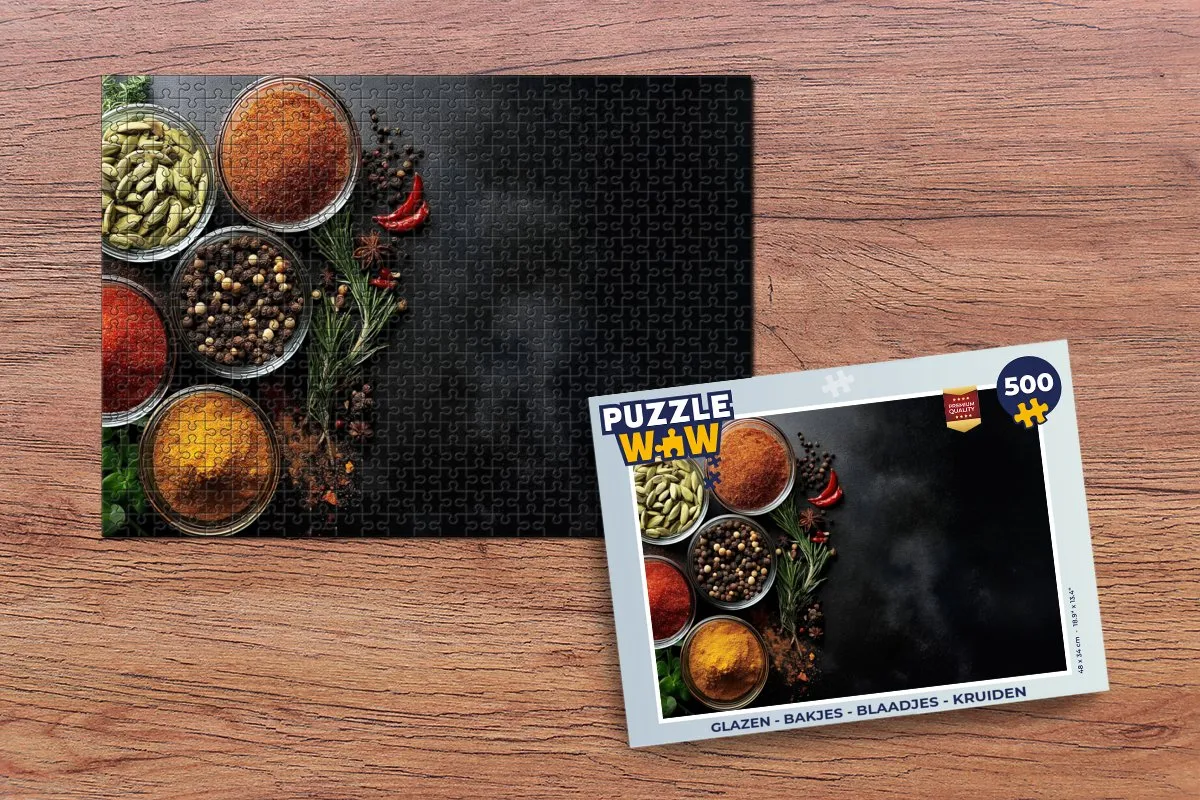 PuzzleWow Kruidenpuzzel 500 Stuks - Glazen Bakjes