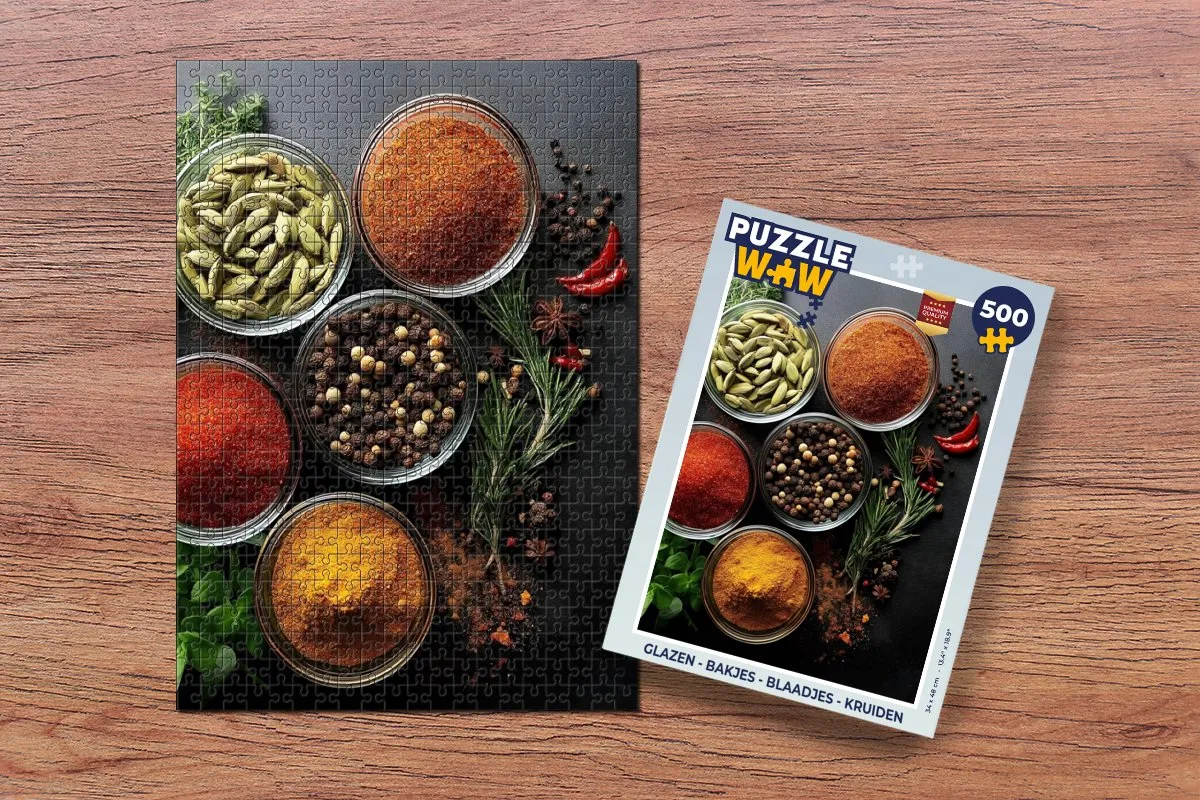 PuzzleWow Kruidenpuzzel 500 Stuks - Glazen Bakjes