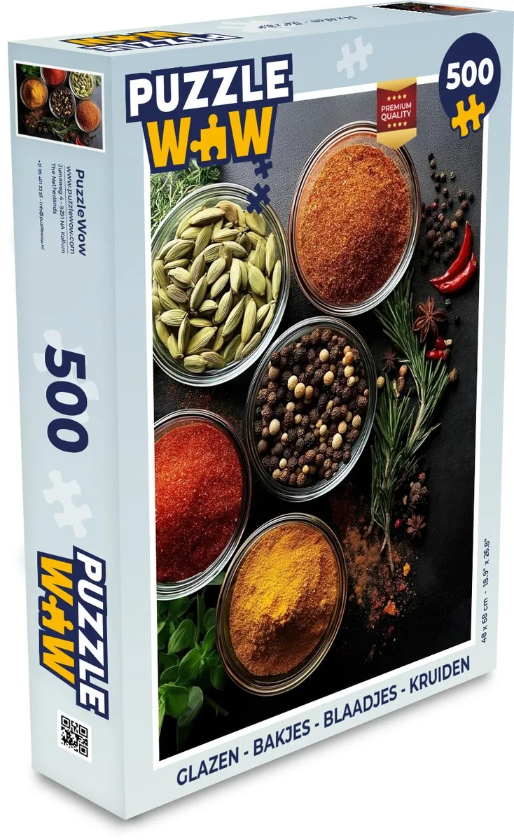 PuzzleWow Kruidenpuzzel 500 Stuks - Glazen Bakjes