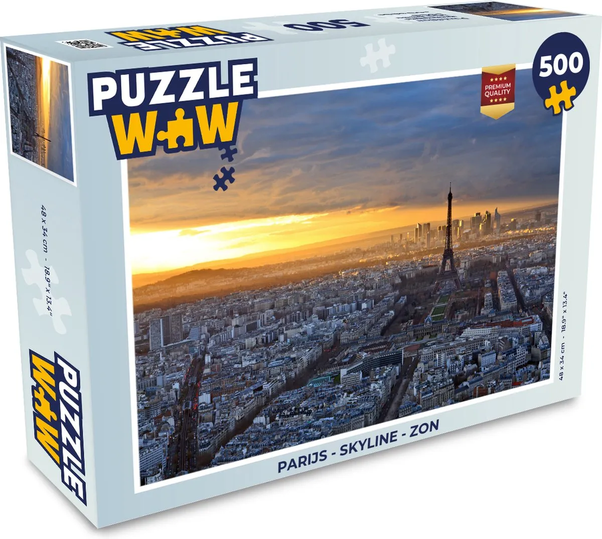 PuzzleWow Parijs Skyline Legpuzzel 500 Stuks