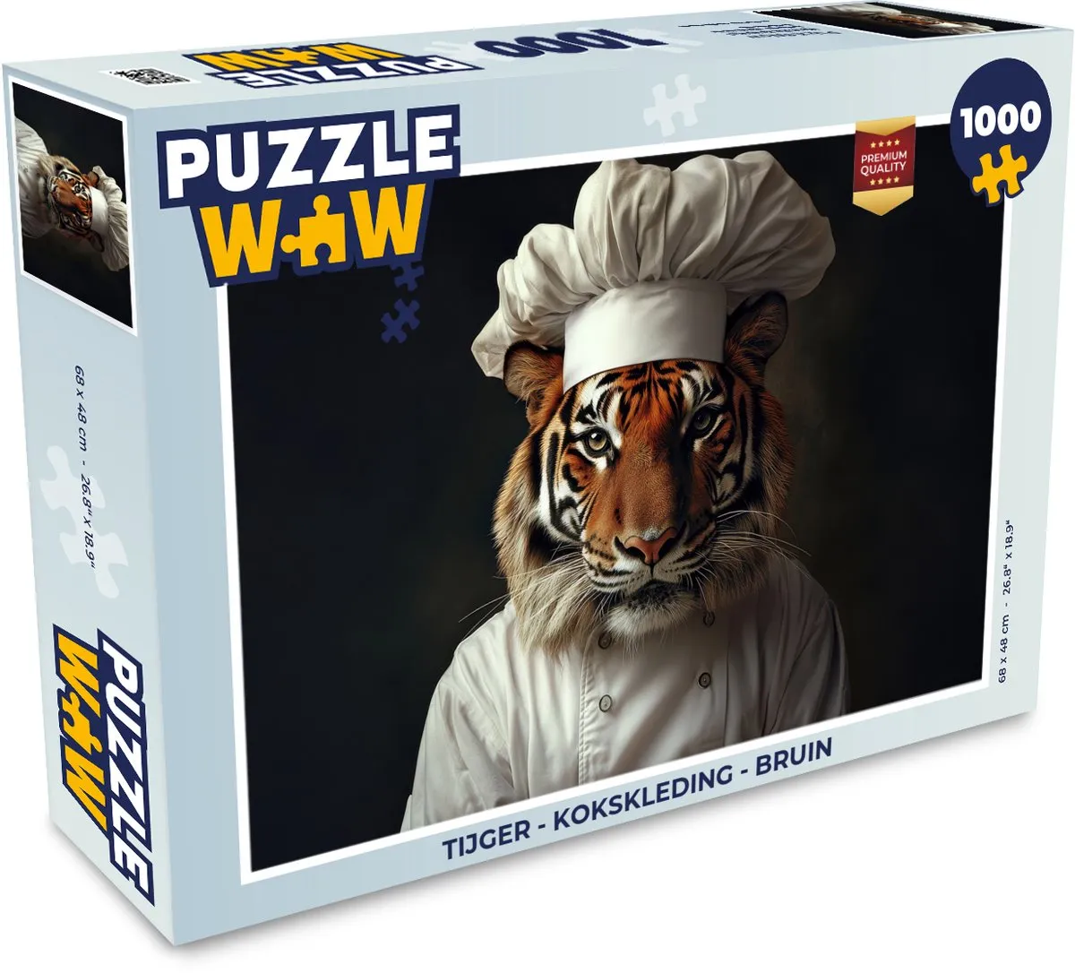 PuzzleWow Tijger Kokskleding Legpuzzel 1000 Stuks - Bruin