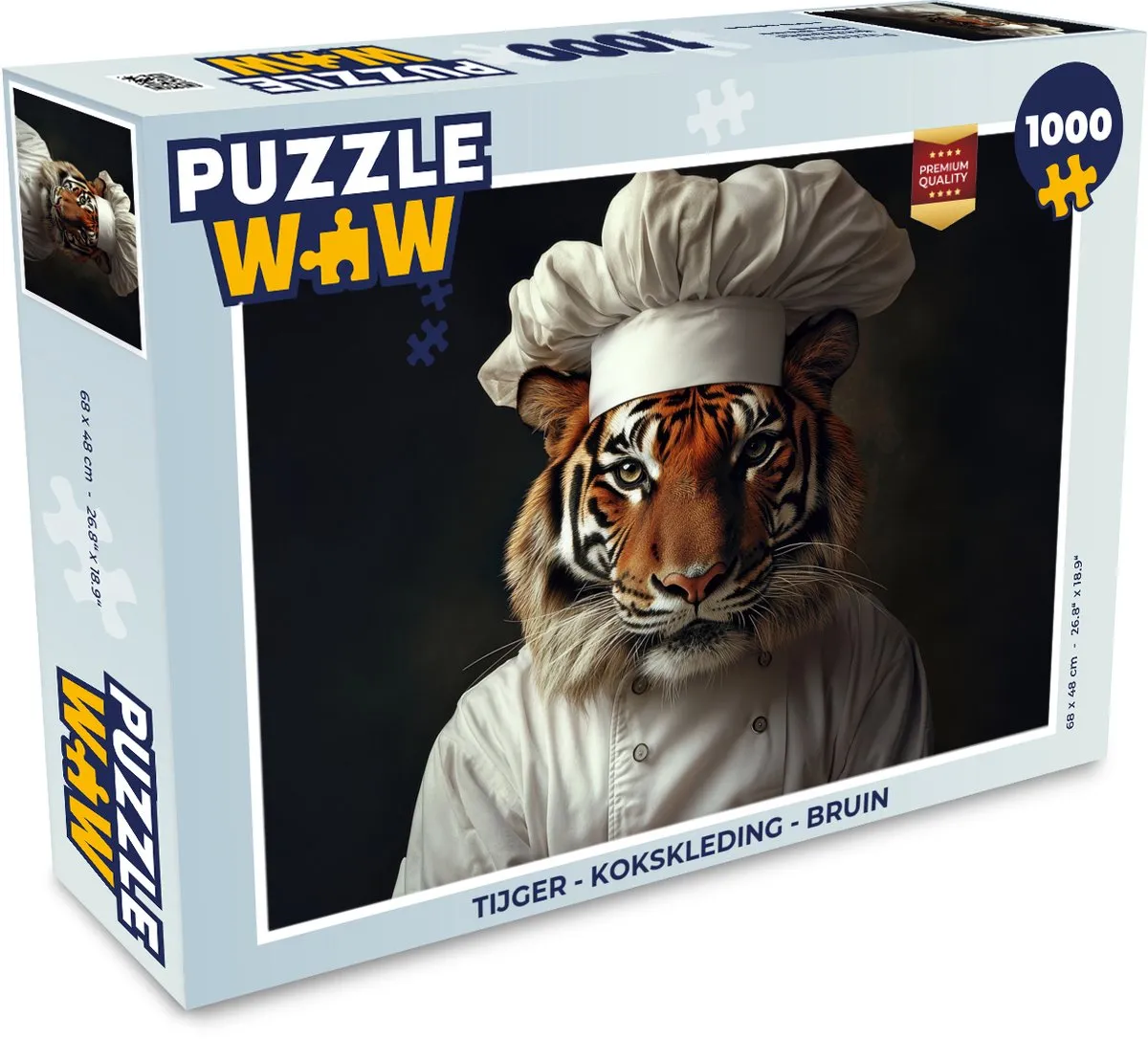 PuzzleWow Tijger Kokskleding Legpuzzel 1000 Stuks - Bruin