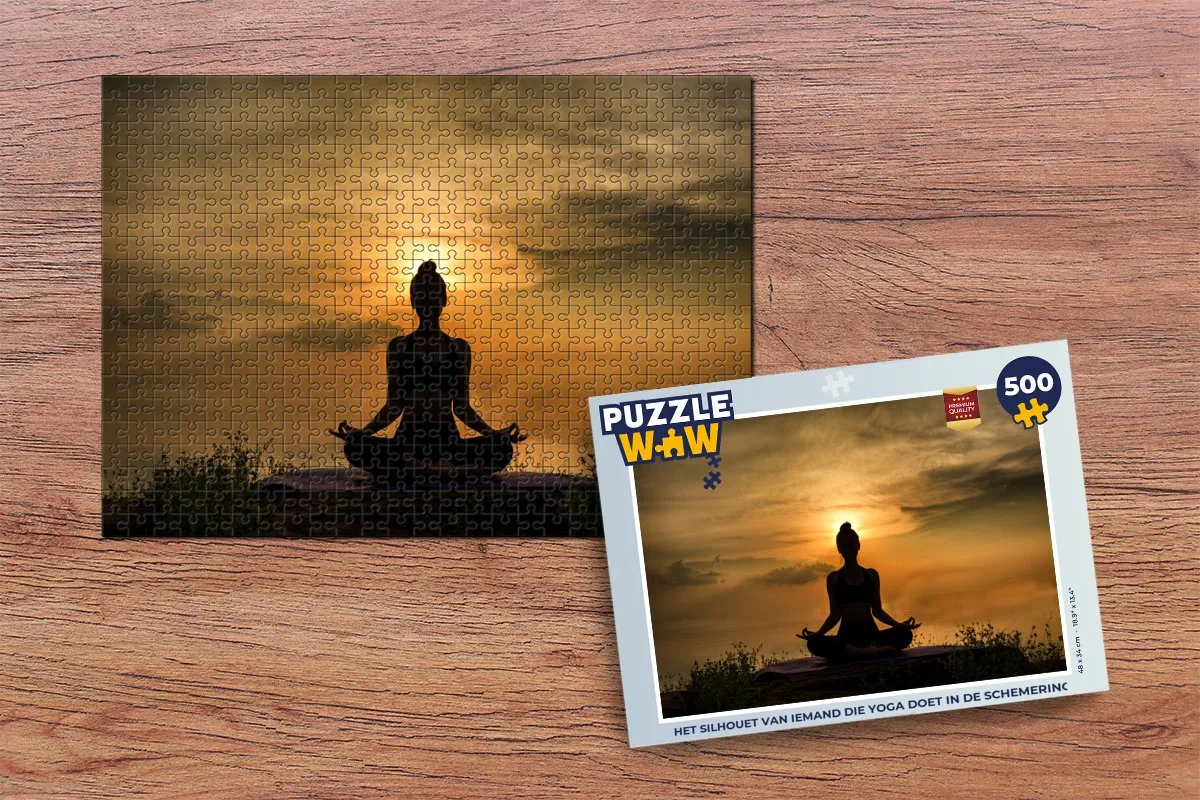 PuzzleWow Yoga in Schemering Legpuzzel 500 Stuks - Multicolor