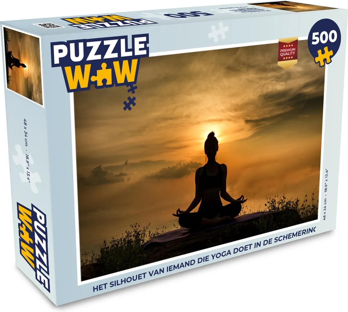 PuzzleWow Yoga in Schemering Legpuzzel 500 Stuks