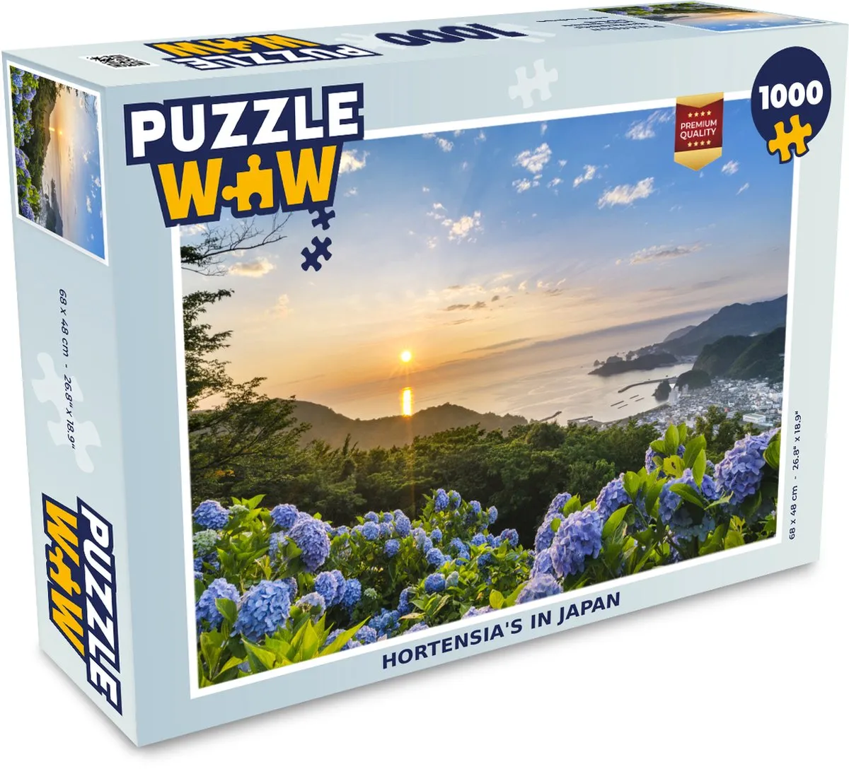 PuzzleWow Hortensia's in Japan Legpuzzel 1000 Stuks