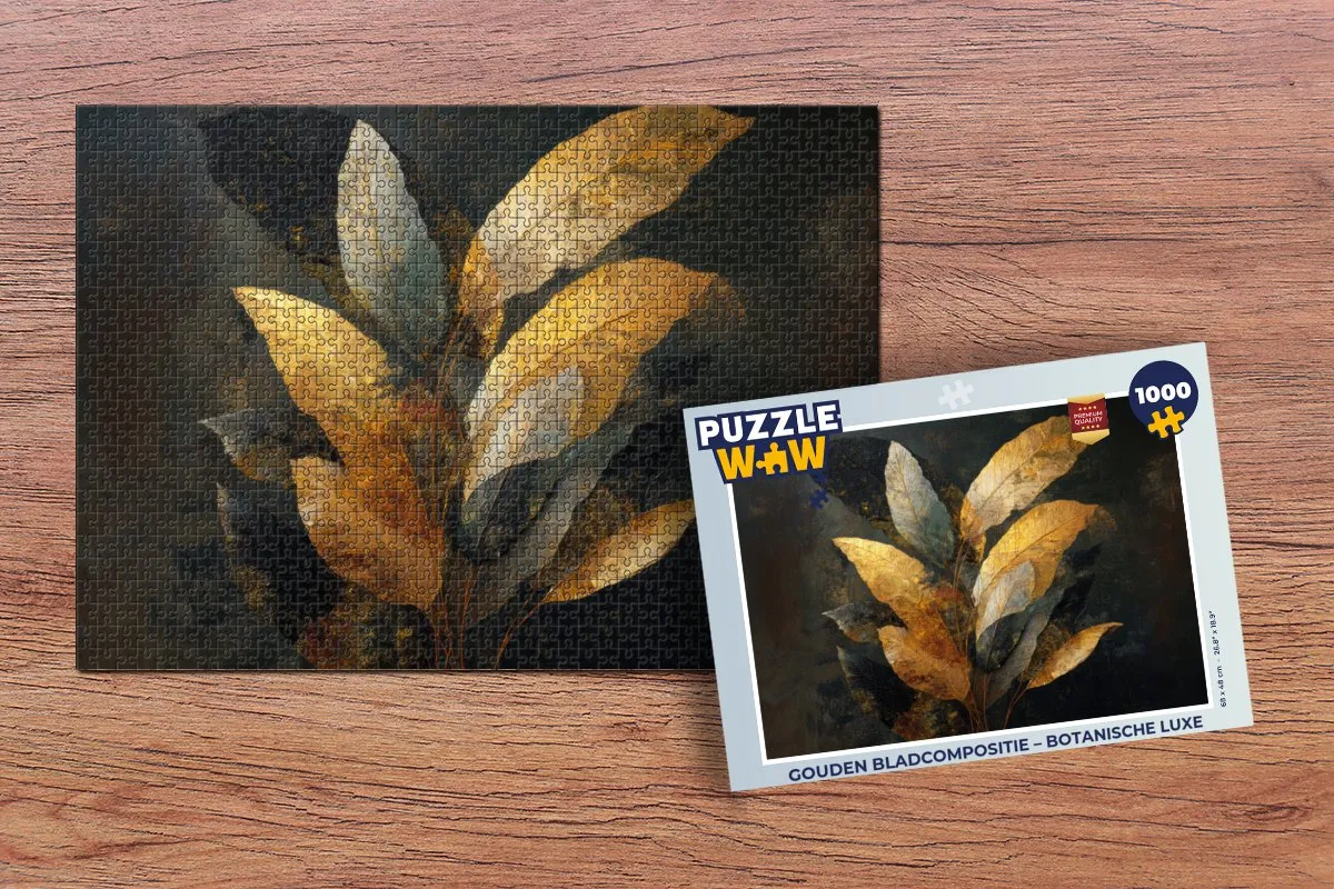 PuzzleWow Gouden Bladcompositie Legpuzzel 1000 Stuks