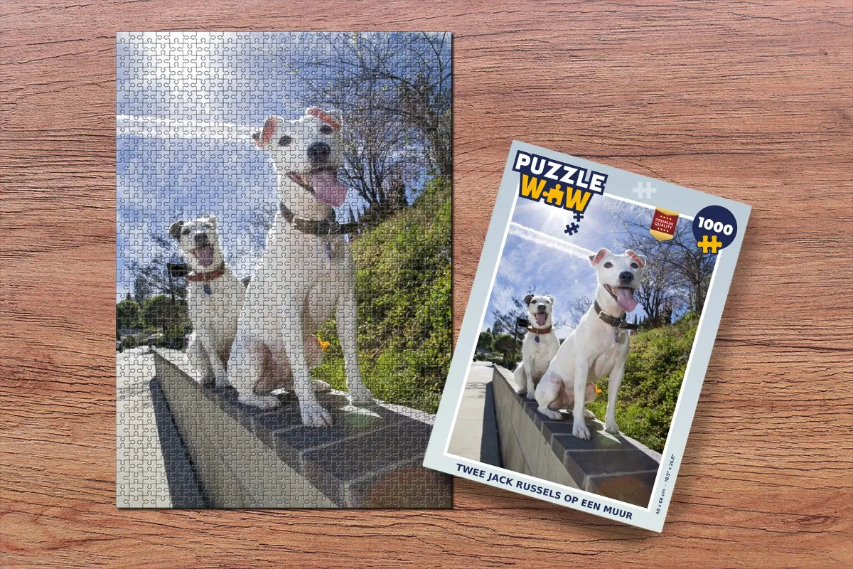 PuzzleWow Legpuzzel Twee Jack Russels 1000 Stuks - Multicolor