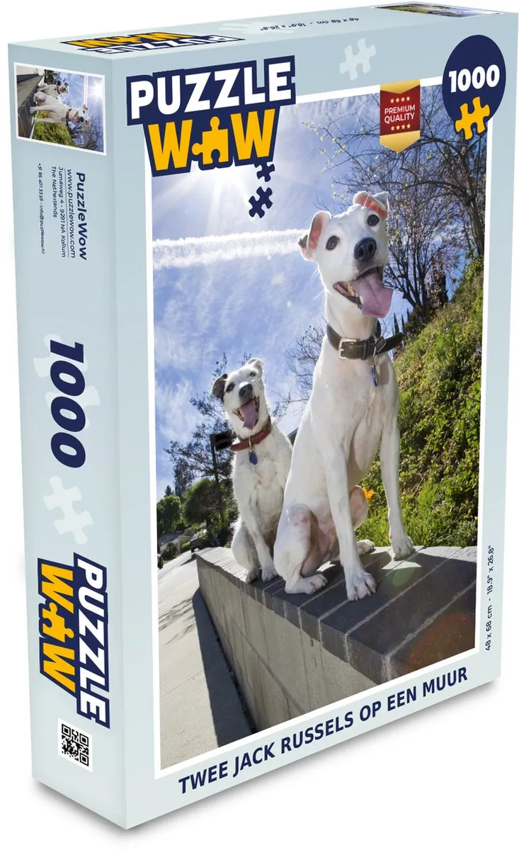 PuzzleWow Legpuzzel Twee Jack Russels 1000 Stuks