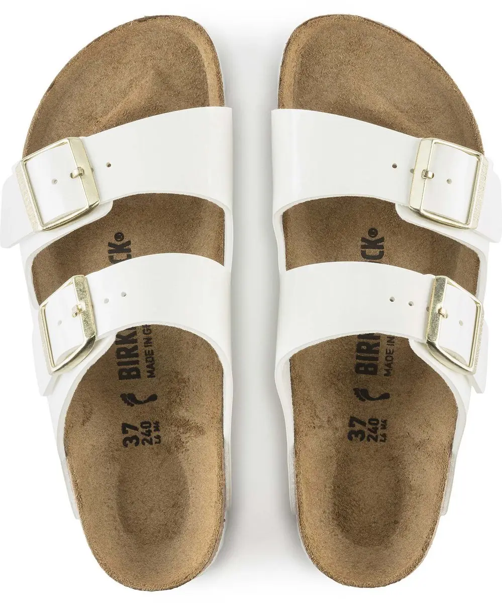 Birkenstock Arizona Slippers Narrow Fit - Maat 38 - Wit Patent