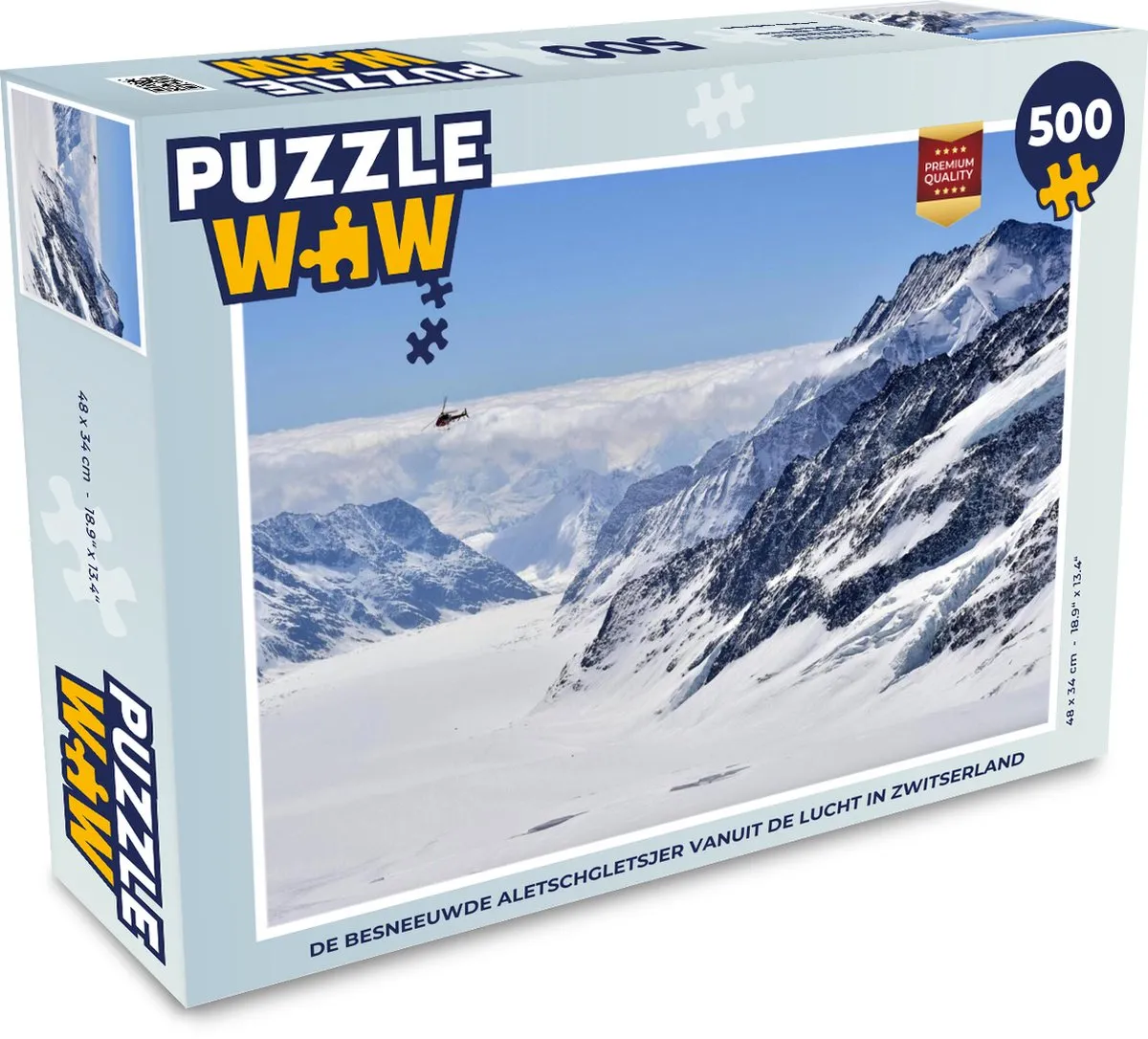 PuzzleWow Legpuzzel De Besneeuwde Aletschgletsjer 500 Stuks - Multicolor