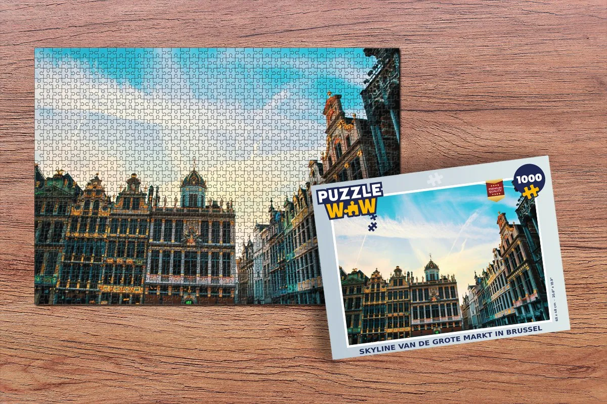 PuzzleWow Skyline Brussel Legpuzzel 1000 Stuks - Multicolor