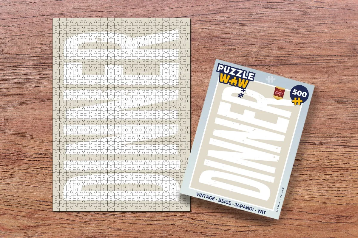 PuzzleWow Vintage Japandi Legpuzzel 500 Stuks - Wit/Beige
