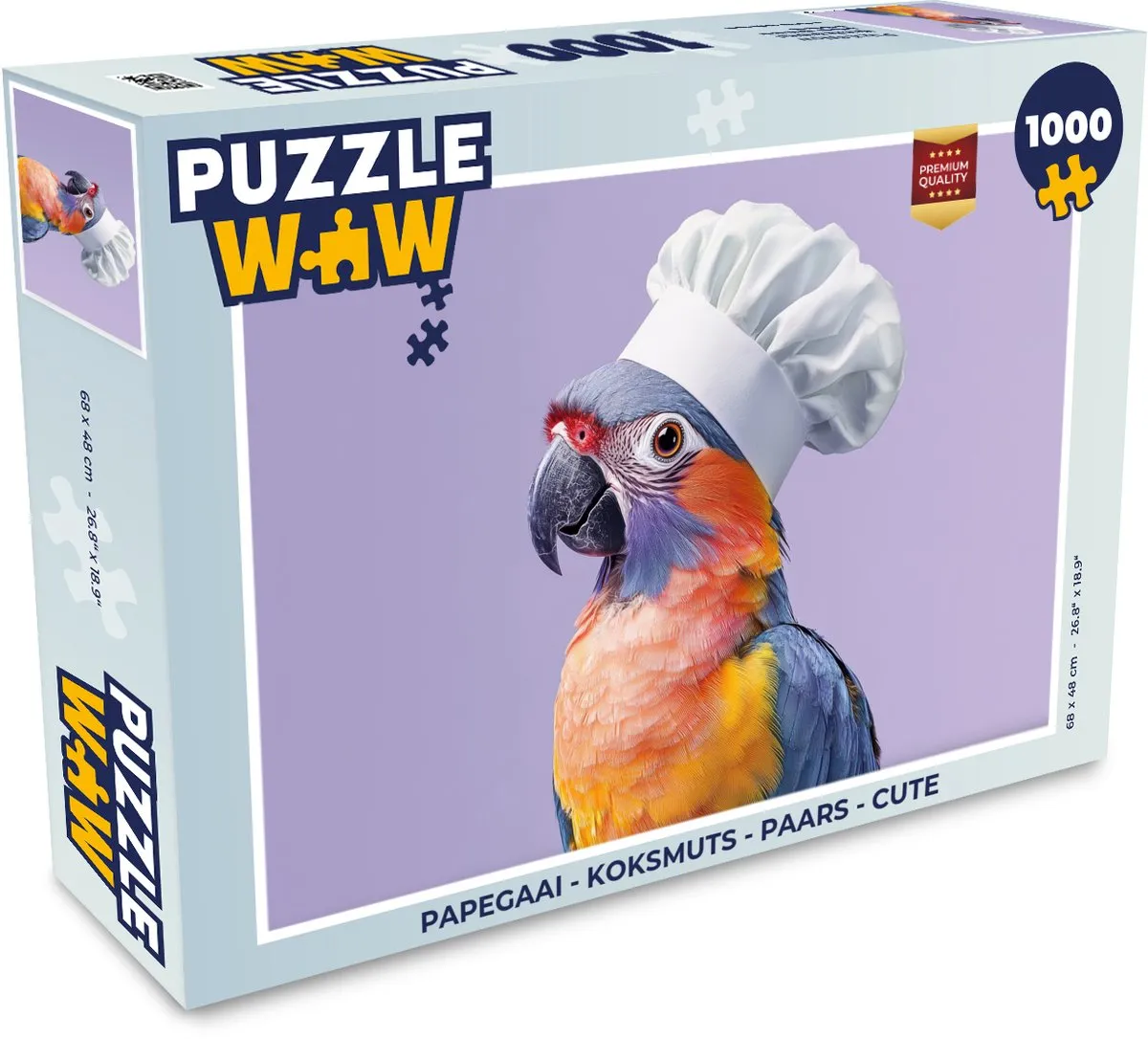 PuzzleWow Papegaai Koksmuts Legpuzzel 1000 Stuks - Paars