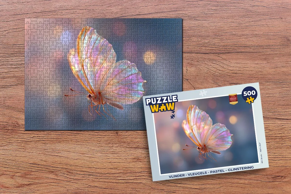 PuzzleWow Vlinder Vleugels Legpuzzel 500 Stuks - Glinsterend