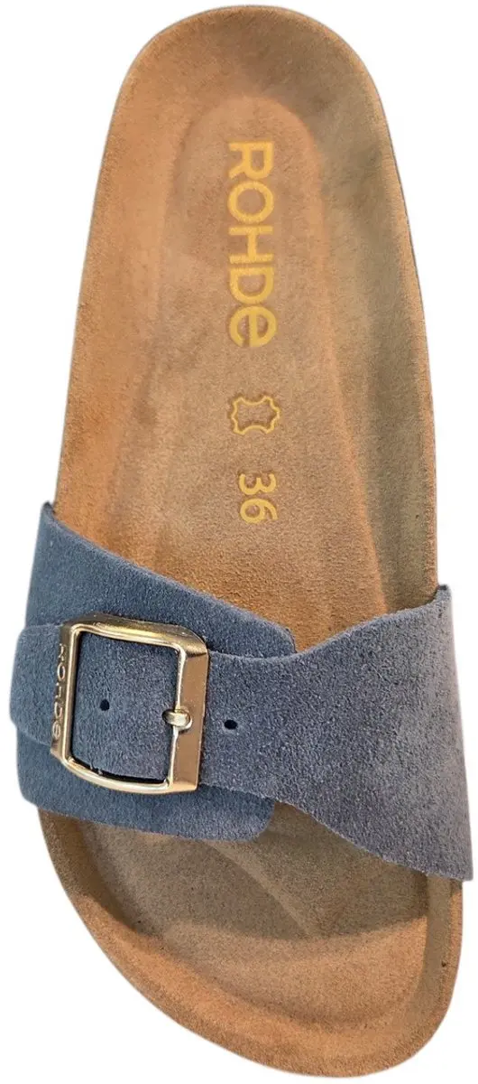 Rohde 5589 55 Slides Dames - Blauw Suede - 40