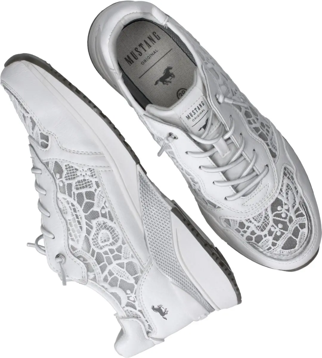 Mustang Sneakers - Dames - Wit - Maat:39 - afbeelding 6 van 6