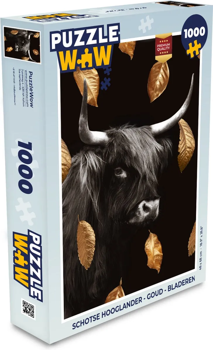 PuzzleWow Schotse Hooglander Legpuzzel 1000 Stuks