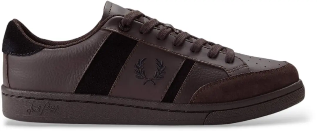 Fred Perry Sneakers van leer en suède B725 donkerbruin