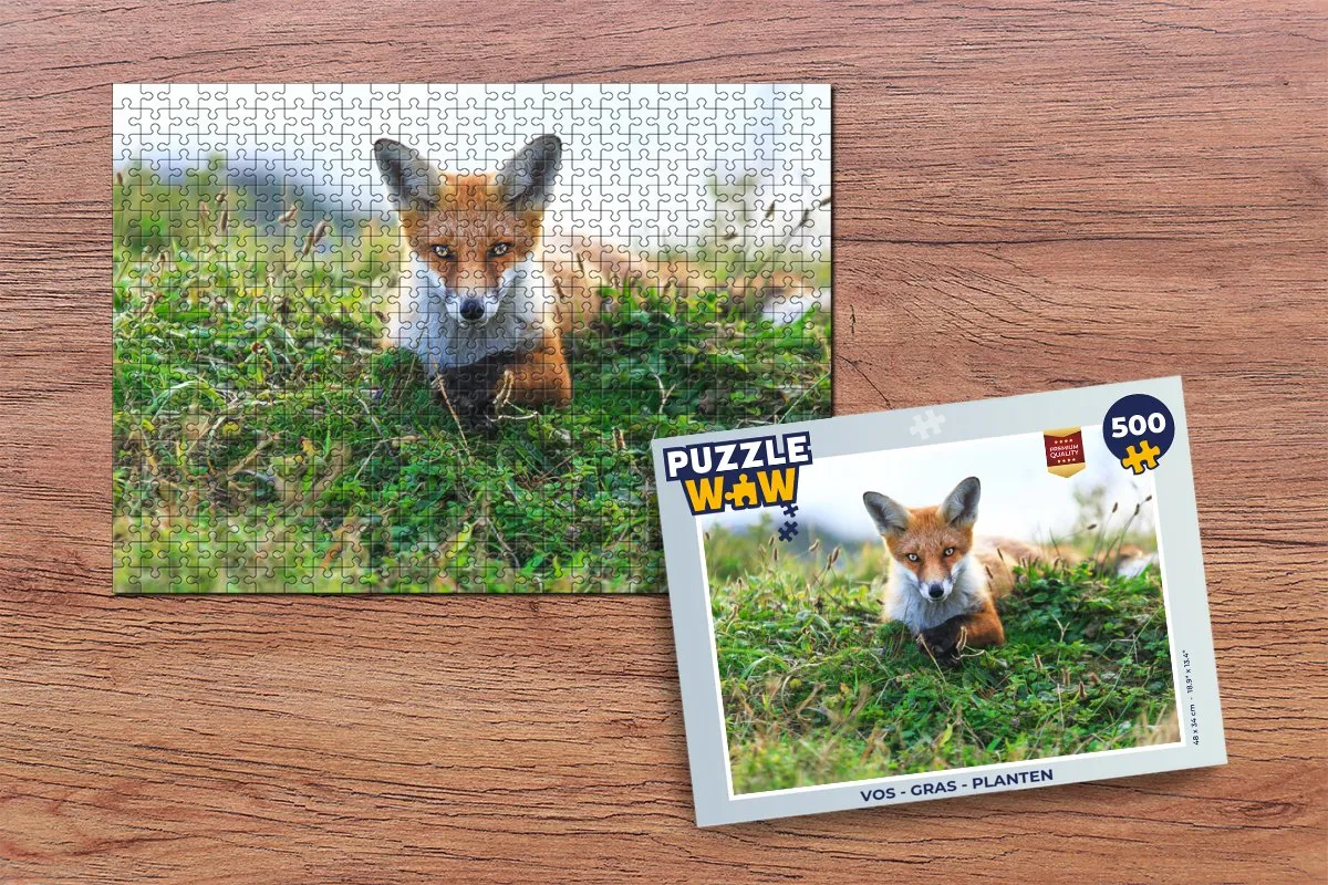 PuzzleWow Vos Gras Planten Legpuzzel 500 Stuks - Multicolor