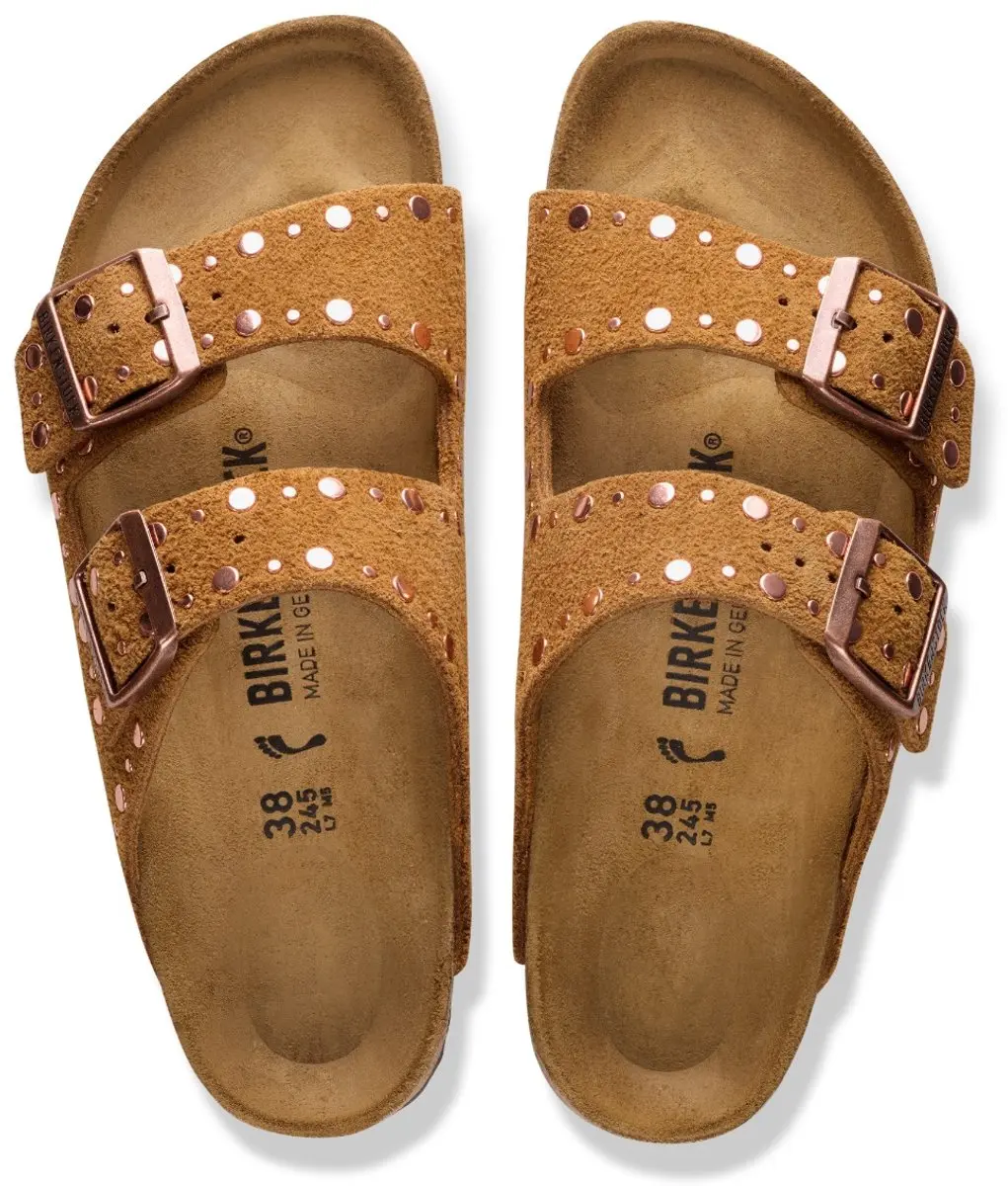 BIRKENSTOCK ARIZONA RIVETS MINK SUÈDE NARROW-39(4067707787289)