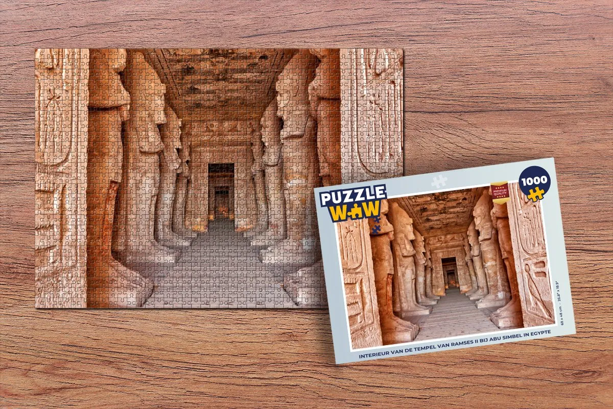 PuzzleWow Interieur Tempel van Ramses II Abu Simbel - 1000 Stuks - Multicolor