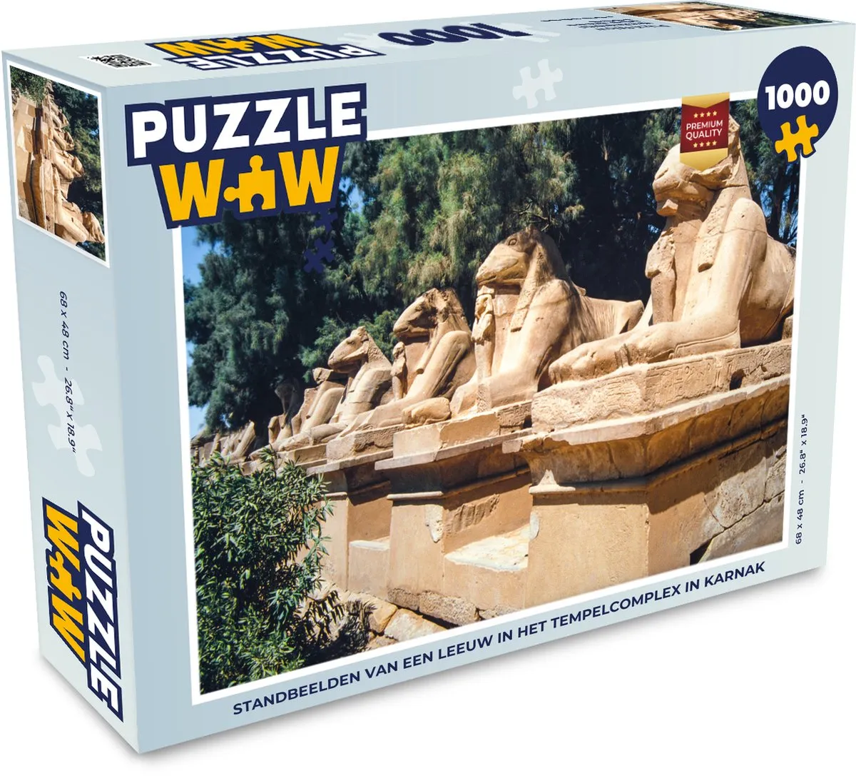 PuzzleWow Legpuzzel Standbeelden Karnak 1000 Stuks - Multicolor