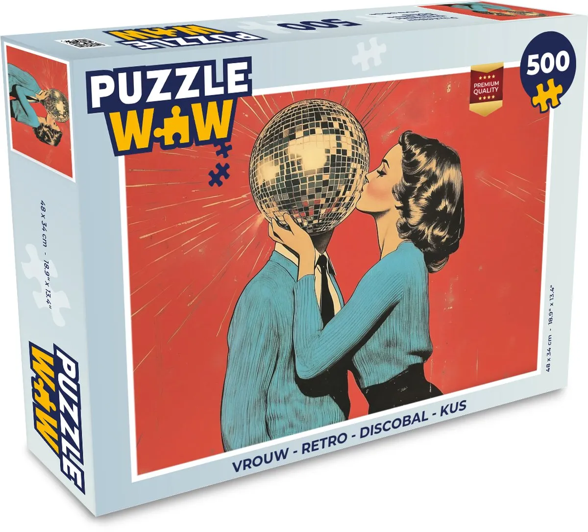 PuzzleWow Retro Discobal Kus Legpuzzel 500 Stuks