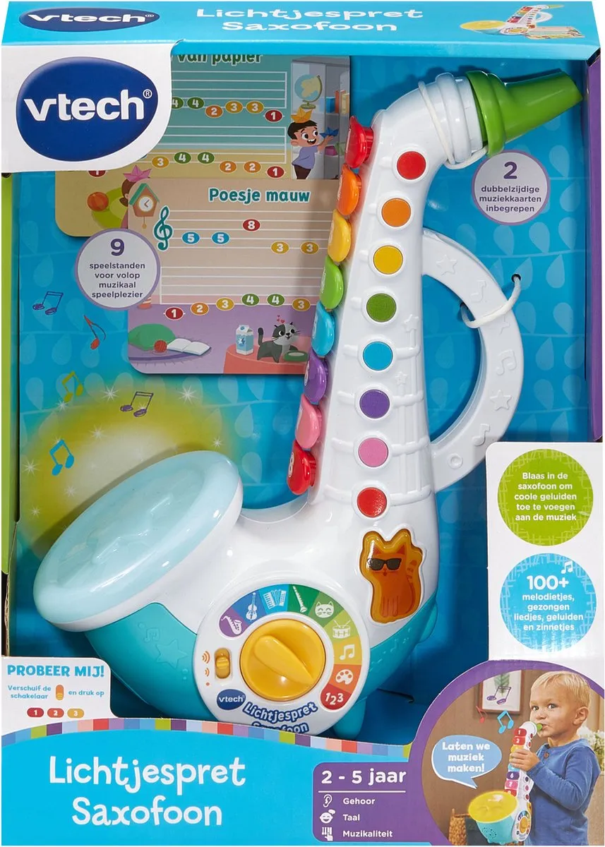 VTech Lichtjespret Saxofoon - Interactief Speelgoed - Multi