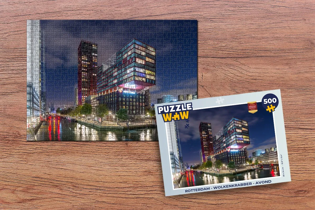 PuzzleWow Rotterdam Wolkenkrabber Legpuzzel 500 Stuks - Multicolor