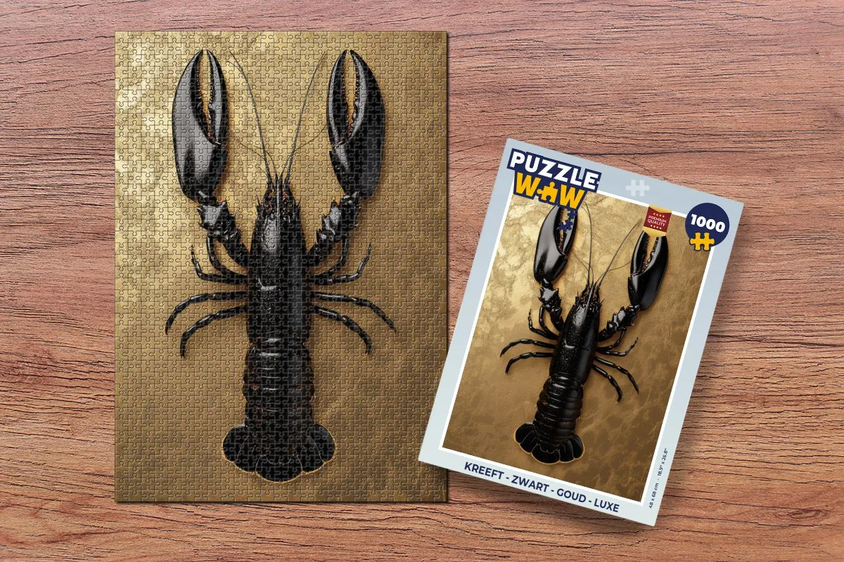 PuzzleWow Kreeft Puzzel 1000 Stuks - Zwart/Goud