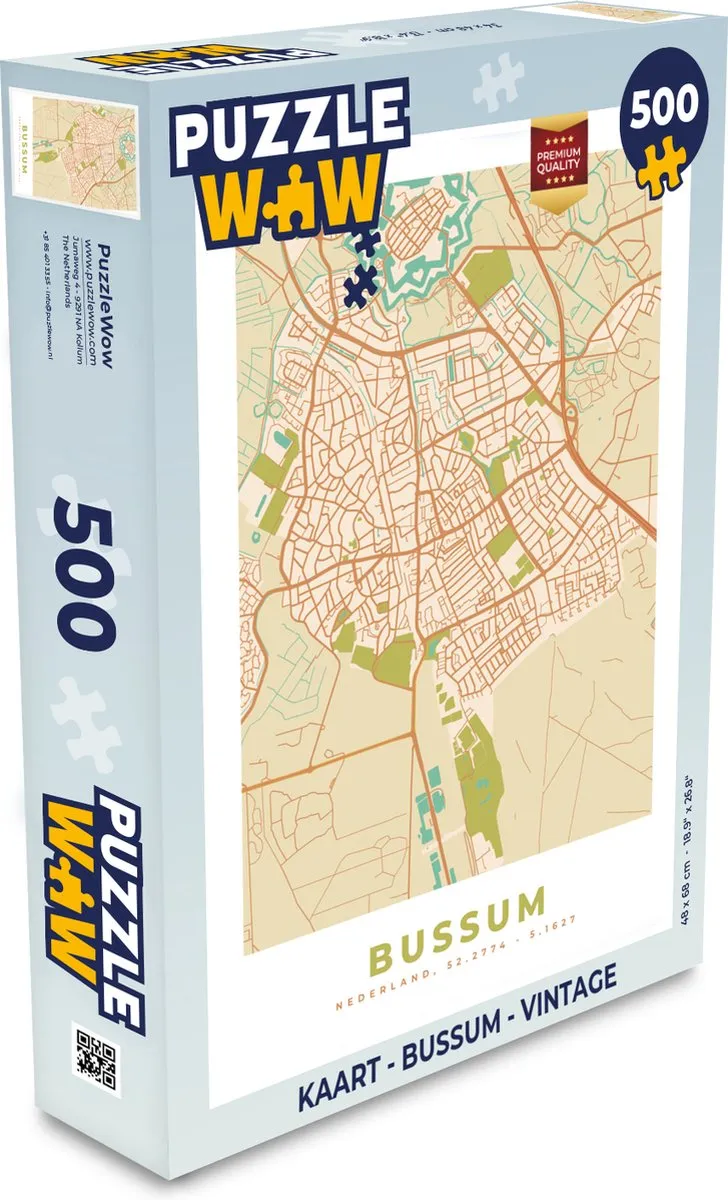 PuzzleWow Bussum Vintage Legpuzzel 500 Stuks - Multicolor