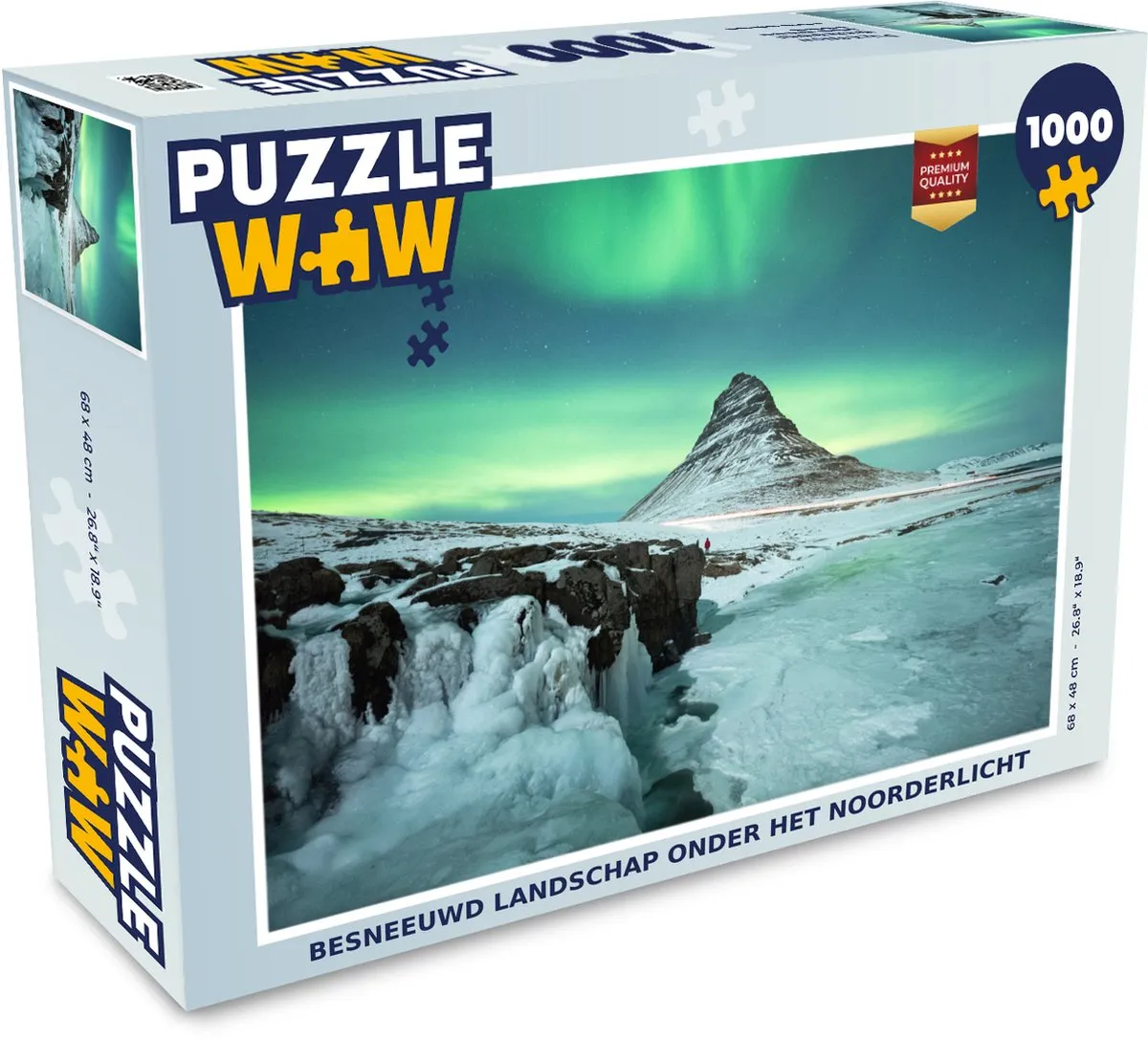 PuzzleWow Legpuzzel Besneeuwd Landschap Noorderlicht 1000 Stuks