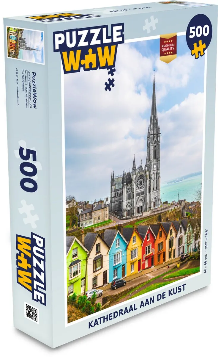PuzzleWow Legpuzzel Kathedraal aan de kust 500 Stuks