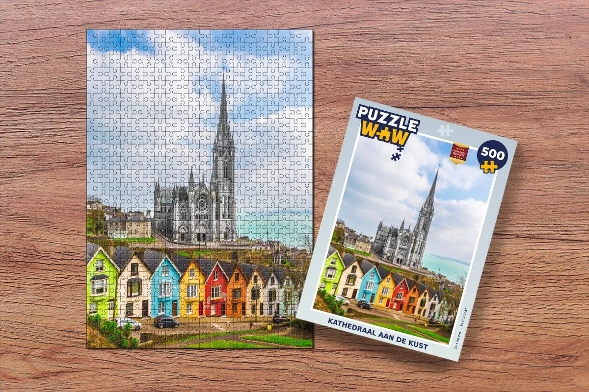 PuzzleWow Legpuzzel Kathedraal aan de kust 500 Stuks - Multicolor